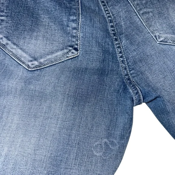 Kenzie Jeans Women’s SZ 6/28 Faded Blue Destroyed Low Rise Straight Leg Stretch - Picture 7 of 8